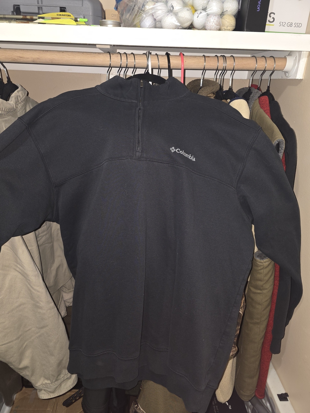 Columbia Men's Black Quarter-Zip Fleece Sweater